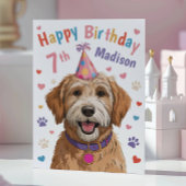 Gepersonaliseerde Schattigee hond 7e verjaardag Ka Kaart