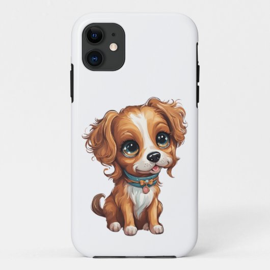 Gepersonaliseerde Schattigee hond iPhone 11 Hoesje (Achterkant)