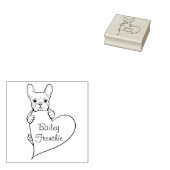 Gepersonaliseerde Schattigee hond met een hart Fra Rubberstempel (Gestempeld)