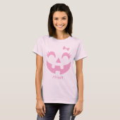 Gepersonaliseerde Schattigee Jack O' Lantern gezic T-shirt (Voorkant volledig)