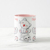 Gepersonaliseerde Schattigee Kat en Muis Kinderen Mok (Midden)