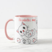 Gepersonaliseerde Schattigee Kat en Muis Kinderen Mok (Links)