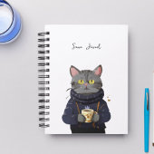 Gepersonaliseerde Schattigee Kat Gezellige Koffie  Planner
