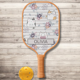 Gepersonaliseerde Schattigee kat, kat Pickleball P Pickleball Paddle