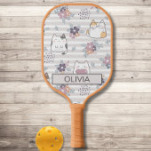 Gepersonaliseerde Schattigee kat, kat Pickleball P Pickleball Paddle
