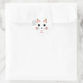 Gepersonaliseerde Schattigee kat verjaardagsgunst Hart Sticker (Tas)