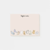Gepersonaliseerde Schattigee Kattennotities voor K Post-it® Notes (Voorkant)