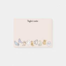 Gepersonaliseerde Schattigee Kattennotities voor K Post-it® Notes