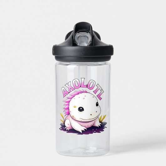 Gepersonaliseerde Schattigee Kawaii Axolotl Waterfles (Voorkant)