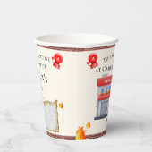 Gepersonaliseerde Schattigee Kawaii Boy Brandweerm Papieren Bekers (Rechts)