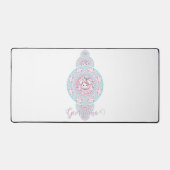 Gepersonaliseerde Schattigee Kawaii Bunny Ornament Bureaumat (Voorkant)