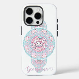 Gepersonaliseerde Schattigee Kawaii Bunny Ornament iPhone 16 Pro Hoesje