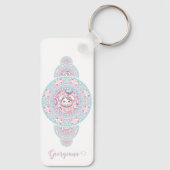 Gepersonaliseerde Schattigee Kawaii Bunny Ornament Sleutelhanger (Achterkant)