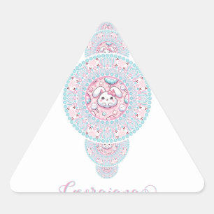 Gepersonaliseerde Schattigee Kawaii Bunny Ornament Sticker