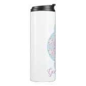 Gepersonaliseerde Schattigee Kawaii Bunny Ornament Thermosbeker (Gedraaid links)