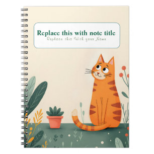 Gepersonaliseerde Schattigee Kawaii Cat Notitieboe Notitieboek