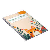 Gepersonaliseerde Schattigee Kawaii Cat Notitieboe Notitieboek (Rechterzijde)