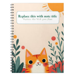 Gepersonaliseerde Schattigee Kawaii Cat Notitieboe Notitieboek