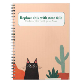 Gepersonaliseerde Schattigee Kawaii Cat Notitieboe Notitieboek