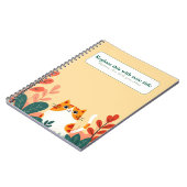 Gepersonaliseerde Schattigee Kawaii Cat Notitieboe Notitieboek (Linkerzijde)