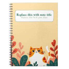 Gepersonaliseerde Schattigee Kawaii Cat Notitieboe Notitieboek