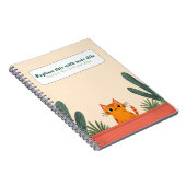 Gepersonaliseerde Schattigee Kawaii Cat Notitieboe Notitieboek (Rechterzijde)