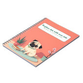 Gepersonaliseerde Schattigee Kawaii Dog Notitieboe Notitieboek (Linkerzijde)