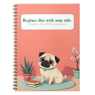 Gepersonaliseerde Schattigee Kawaii Dog Notitieboe Notitieboek