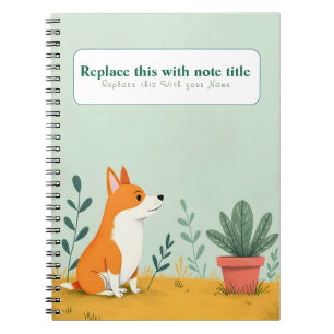 Gepersonaliseerde Schattigee Kawaii Dog Notitieboe Notitieboek