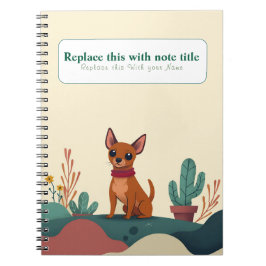 Gepersonaliseerde Schattigee Kawaii Dog Notitieboe Notitieboek