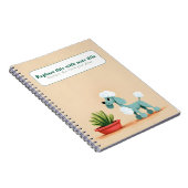 Gepersonaliseerde Schattigee Kawaii Dog Notitieboe Notitieboek (Rechterzijde)