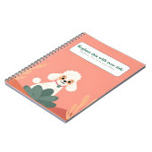 Gepersonaliseerde Schattigee Kawaii Dog Notitieboe Notitieboek (Linkerzijde)