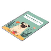 Gepersonaliseerde Schattigee Kawaii Dog Notitieboe Notitieboek (Linkerzijde)