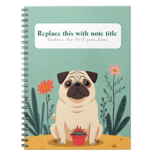 Gepersonaliseerde Schattigee Kawaii Dog Notitieboe Notitieboek