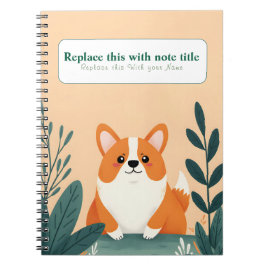 Gepersonaliseerde Schattigee Kawaii Dog Notitieboe Notitieboek