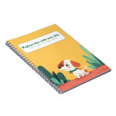 Gepersonaliseerde Schattigee Kawaii Dog Notitieboe Notitieboek (Rechterzijde)