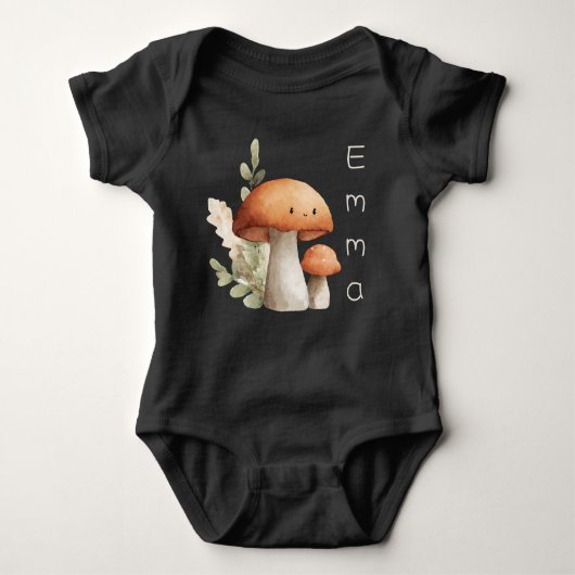 Gepersonaliseerde Schattigee kawaii paddenstoel Romper (Voorkant)