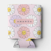 Gepersonaliseerde Schattigee Kawaii Pastel Daisy F Blikjeskoeler (Achterkant)