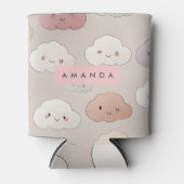 Gepersonaliseerde Schattigee kawaii pastel lachend Blikjeskoeler (Voorkant)