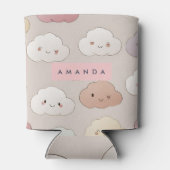 Gepersonaliseerde Schattigee kawaii pastel lachend Blikjeskoeler (Achterkant)