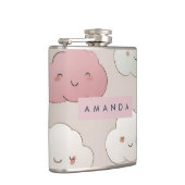 Gepersonaliseerde Schattigee kawaii pastel lachend Heupfles (Rechts)