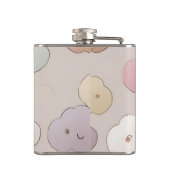 Gepersonaliseerde Schattigee kawaii pastel lachend Heupfles (Achterkant)