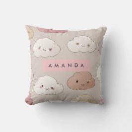 Gepersonaliseerde Schattigee kawaii pastel lachend Kussen