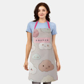 Gepersonaliseerde Schattigee kawaii pastel lachend Schort (Gedragen)