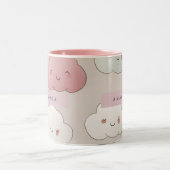 Gepersonaliseerde Schattigee kawaii pastel lachend Tweekleurige Koffiemok (Center)