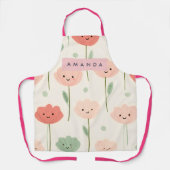 Gepersonaliseerde Schattigee Kawaii Pastel Smiling Schort (Voorkant)