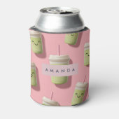 Gepersonaliseerde Schattigee Kawaii Pastel Smoothi Blikjeskoeler (Blikje Achterkant)