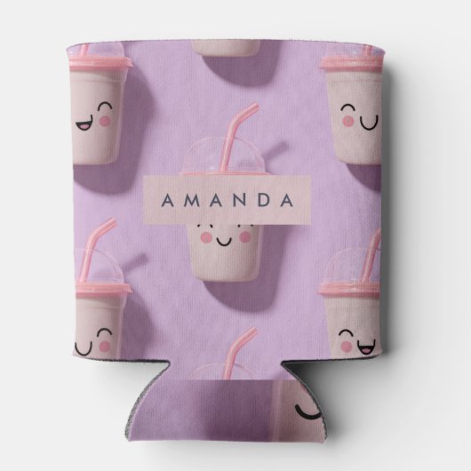 Gepersonaliseerde Schattigee Kawaii Pastel Smoothi Blikjeskoeler (Achterkant)