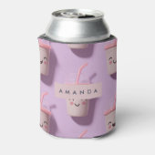 Gepersonaliseerde Schattigee Kawaii Pastel Smoothi Blikjeskoeler (Blikje Achterkant)