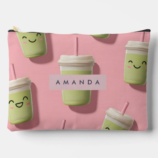 Gepersonaliseerde Schattigee Kawaii Pastel Smoothi Etui (Voorkant)